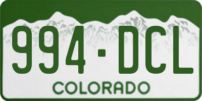CO license plate 994DCL