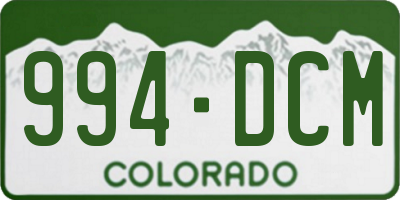 CO license plate 994DCM