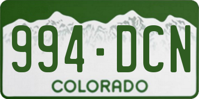 CO license plate 994DCN