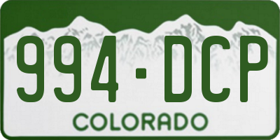 CO license plate 994DCP