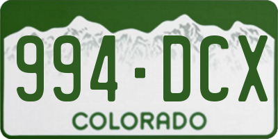 CO license plate 994DCX