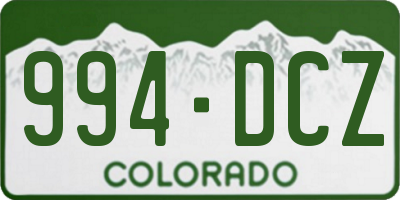 CO license plate 994DCZ