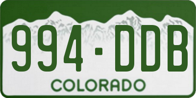CO license plate 994DDB