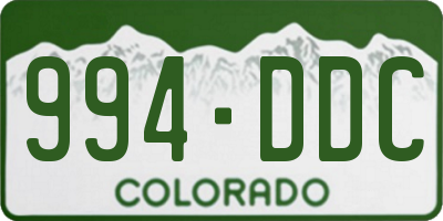 CO license plate 994DDC