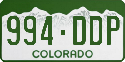 CO license plate 994DDP