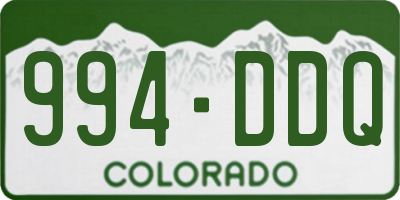 CO license plate 994DDQ