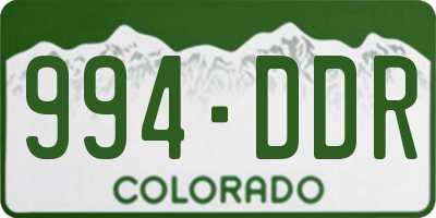 CO license plate 994DDR