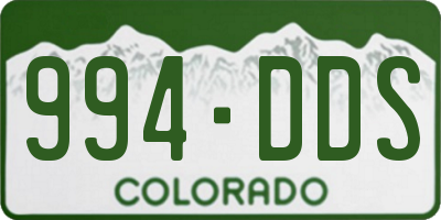 CO license plate 994DDS