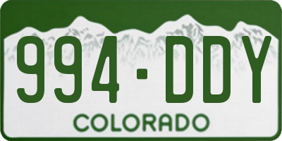 CO license plate 994DDY