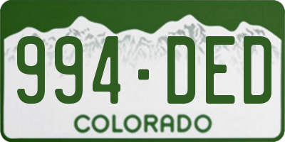 CO license plate 994DED