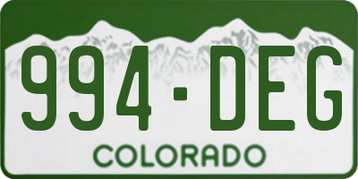 CO license plate 994DEG