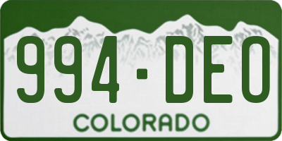 CO license plate 994DEO