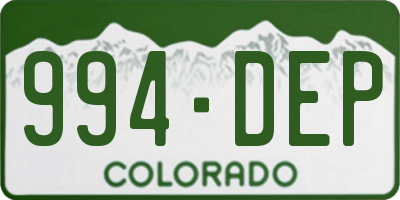 CO license plate 994DEP