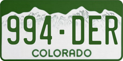 CO license plate 994DER