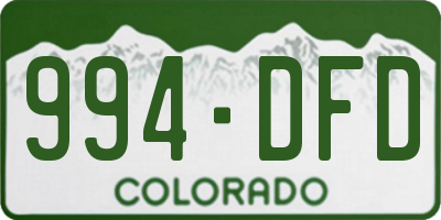 CO license plate 994DFD