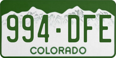 CO license plate 994DFE