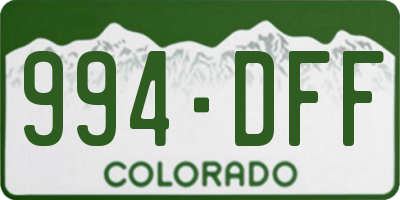 CO license plate 994DFF
