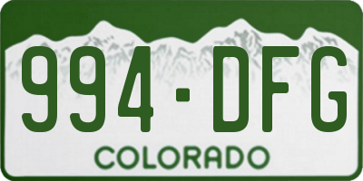 CO license plate 994DFG