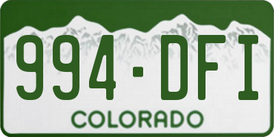 CO license plate 994DFI