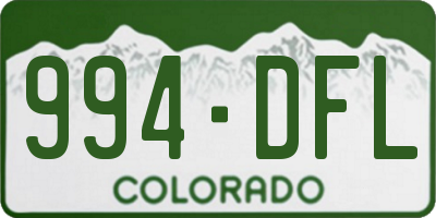 CO license plate 994DFL