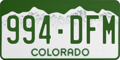 CO license plate 994DFM