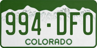 CO license plate 994DFO
