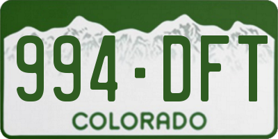 CO license plate 994DFT
