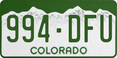 CO license plate 994DFU