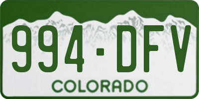 CO license plate 994DFV