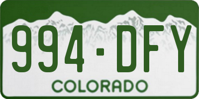 CO license plate 994DFY