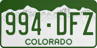 CO license plate 994DFZ