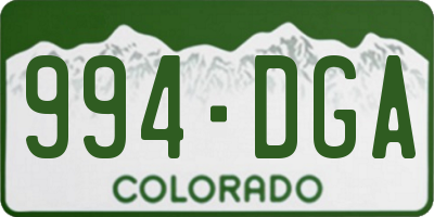 CO license plate 994DGA