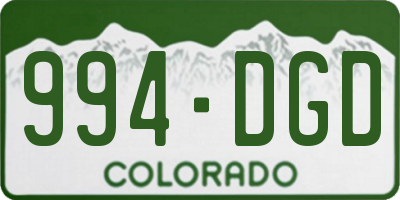 CO license plate 994DGD