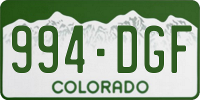 CO license plate 994DGF