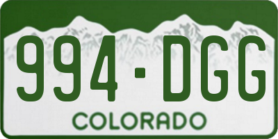 CO license plate 994DGG