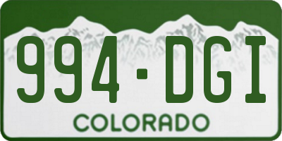 CO license plate 994DGI