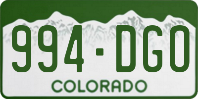 CO license plate 994DGO