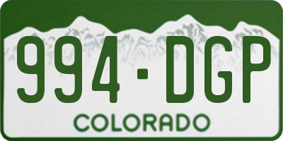 CO license plate 994DGP