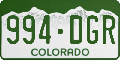 CO license plate 994DGR