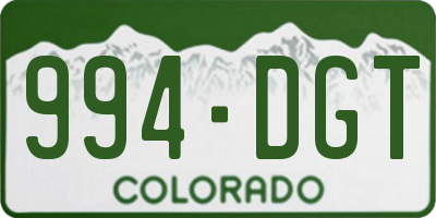 CO license plate 994DGT