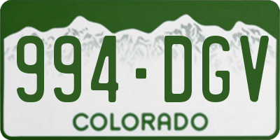 CO license plate 994DGV