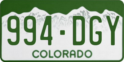 CO license plate 994DGY