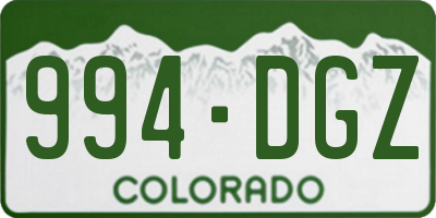 CO license plate 994DGZ