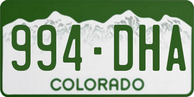 CO license plate 994DHA
