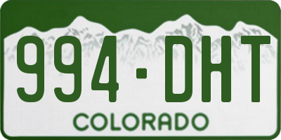 CO license plate 994DHT