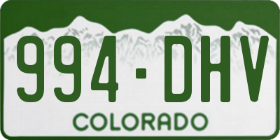 CO license plate 994DHV