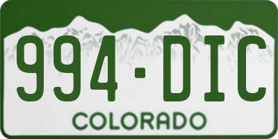 CO license plate 994DIC