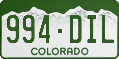 CO license plate 994DIL
