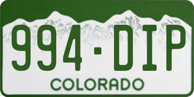 CO license plate 994DIP