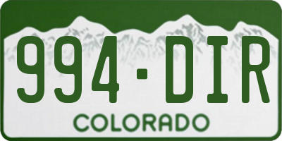 CO license plate 994DIR
